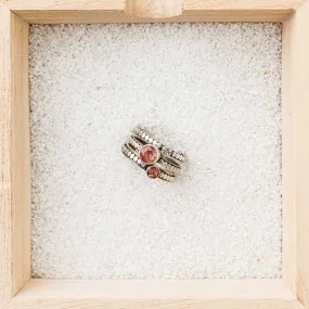 Oregon Sunstone Stacking Rings, Set of 3