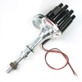 PerTronix Flame-Thrower Plug N Play Billet Distributor - Magnetic Pickup - Vacuum / Mechanical Advance - Socket Style - Black - Small Block Ford