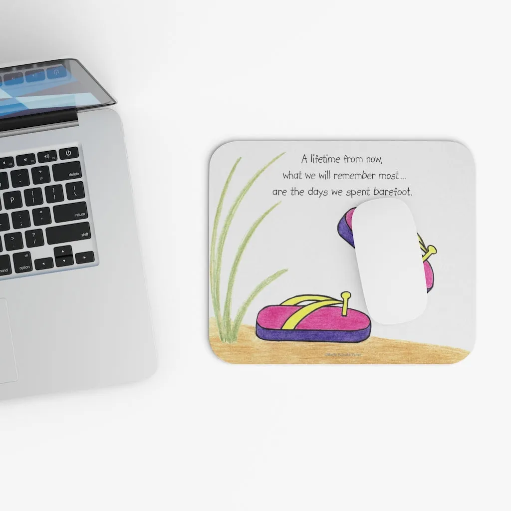 Pink Flip Flops Mouse Pad, Inspirational Mouse Pads, Gifts for Kids Teens Adults
