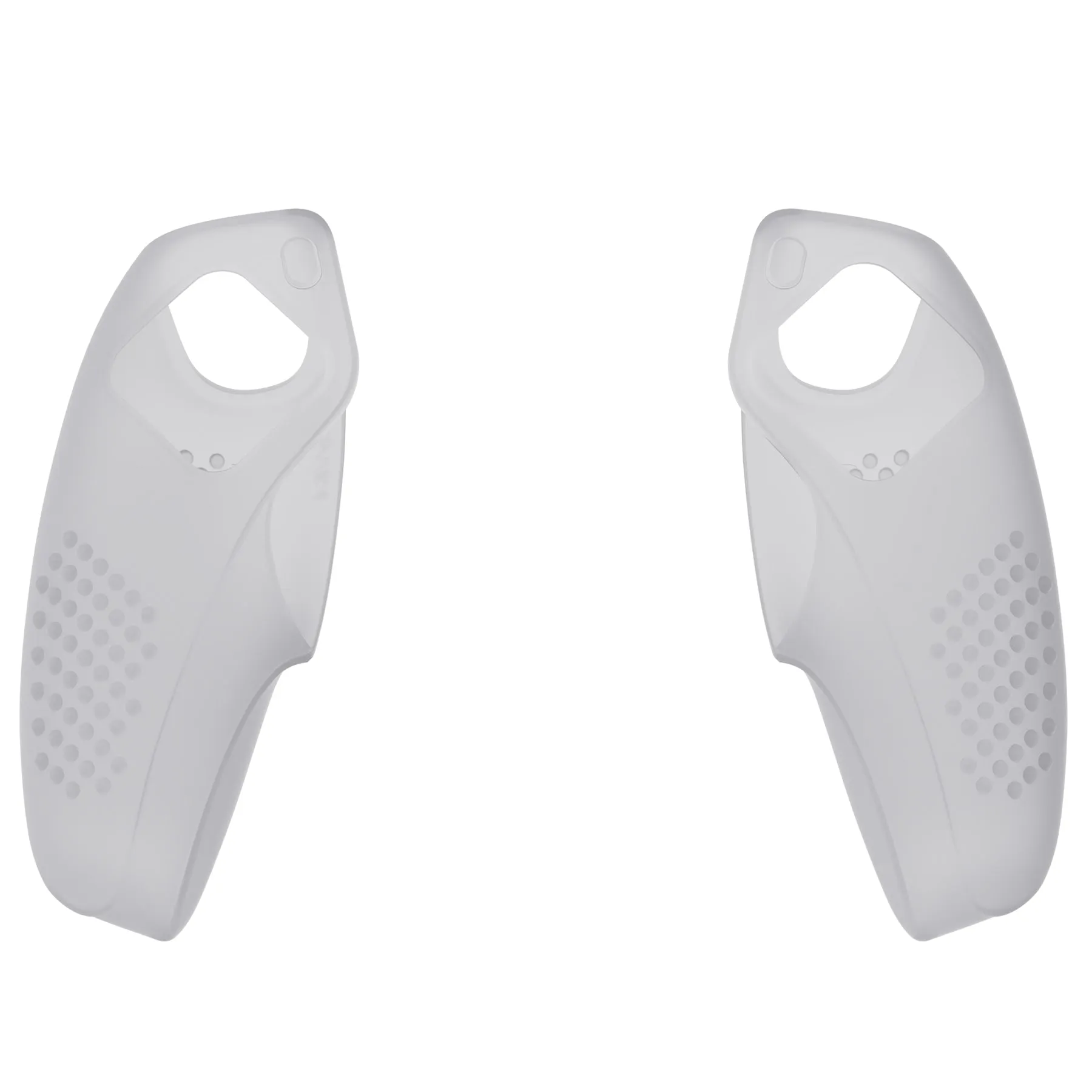 PlayVital 3D Studded Clear White Ergonomic Soft Controller Silicone Case Grips for PS5, Rubber Protector Skins with 6 Clear White Thumbstick Caps for PS5 Controller - Compatible with Charging Station - TDPF026
