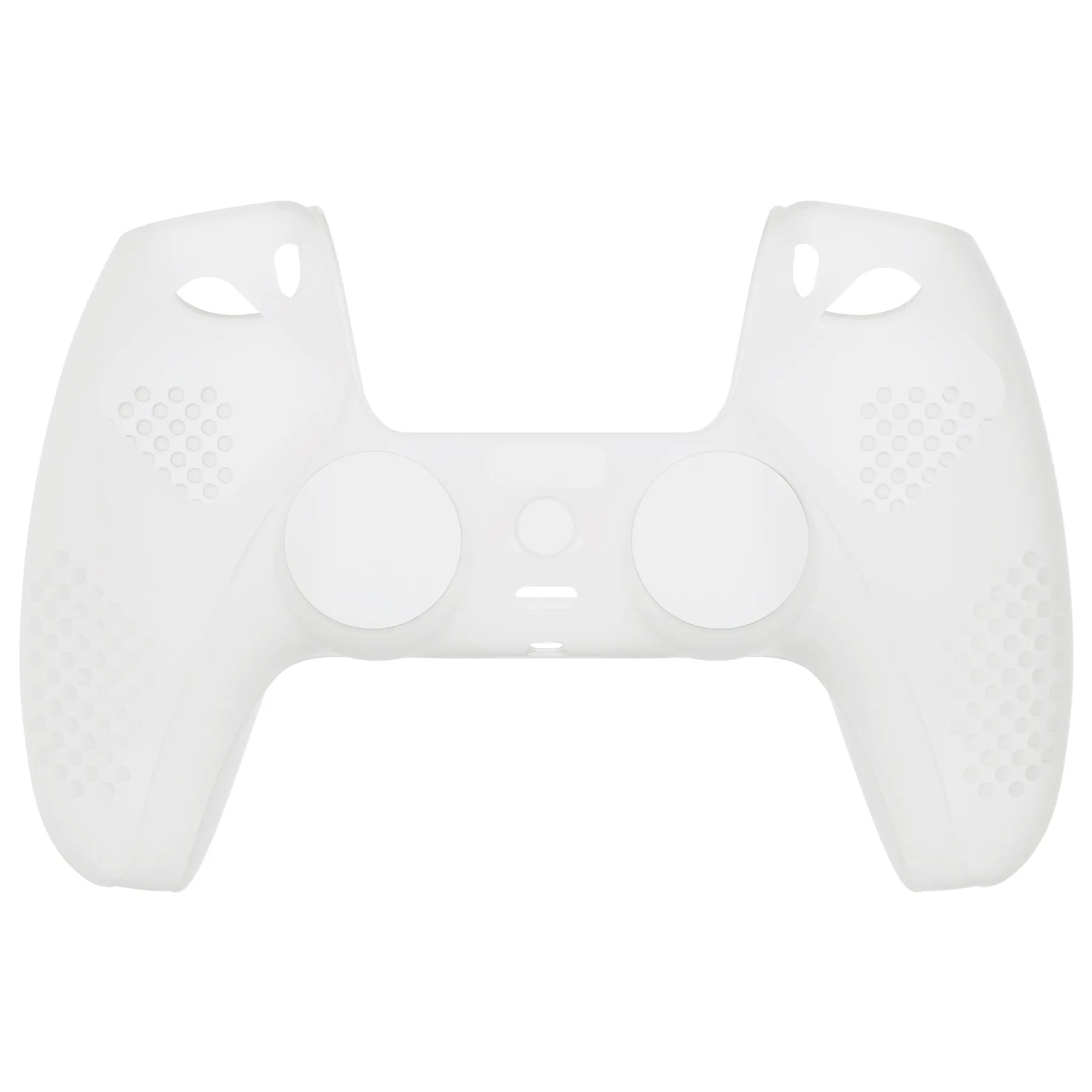 PlayVital 3D Studded Glow in Dark - Green Ergonomic Soft Controller Silicone Case Grips for PS5, Rubber Protector Skins with 6 Clear White Thumbstick Caps for PS5 Controller - TDPF027