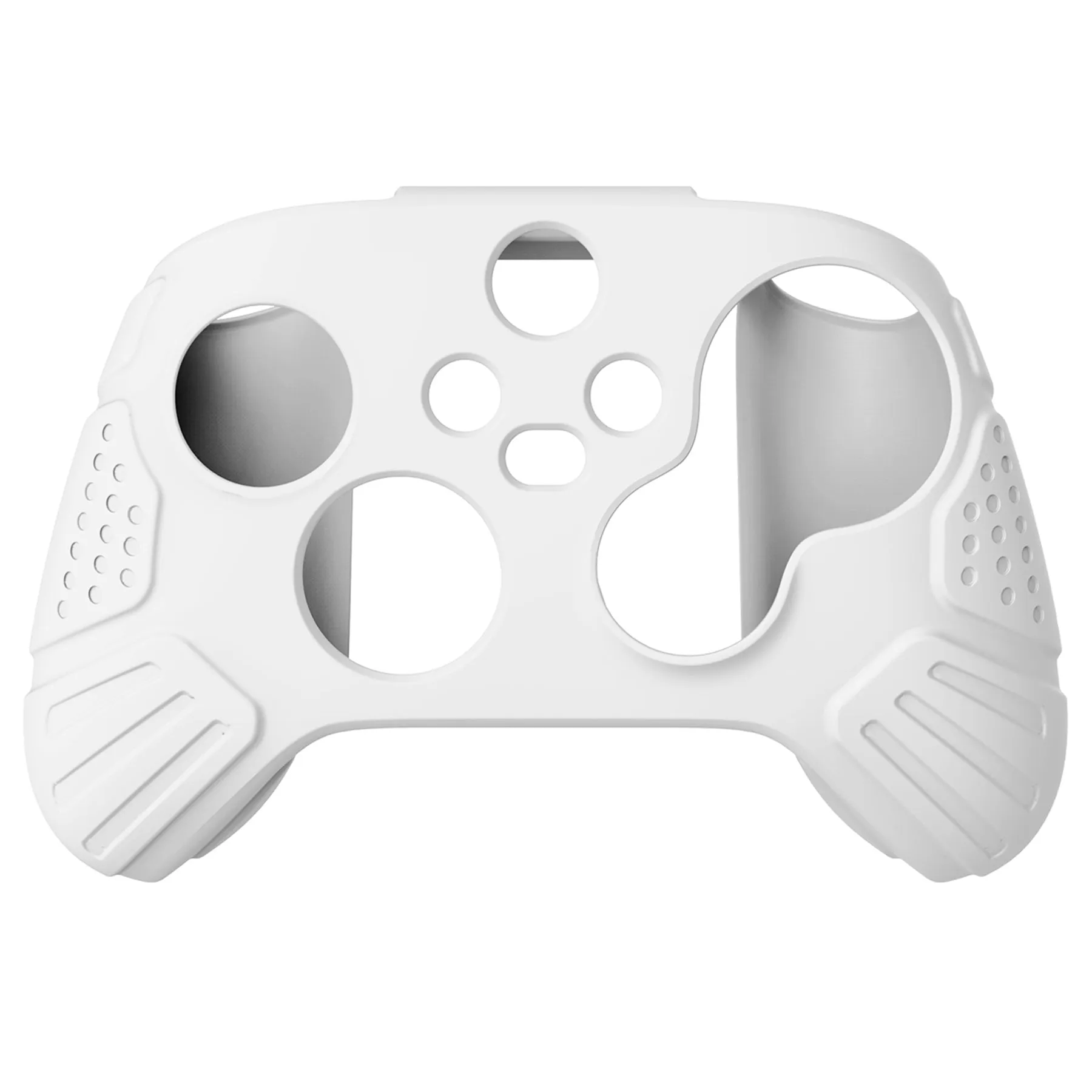 PlayVital Guardian Edition White Ergonomic Soft Anti-slip Controller Silicone Case Cover, Rubber Protector Skins with White Joystick Caps for Xbox Series S and Xbox Series X Controller - HCX3002