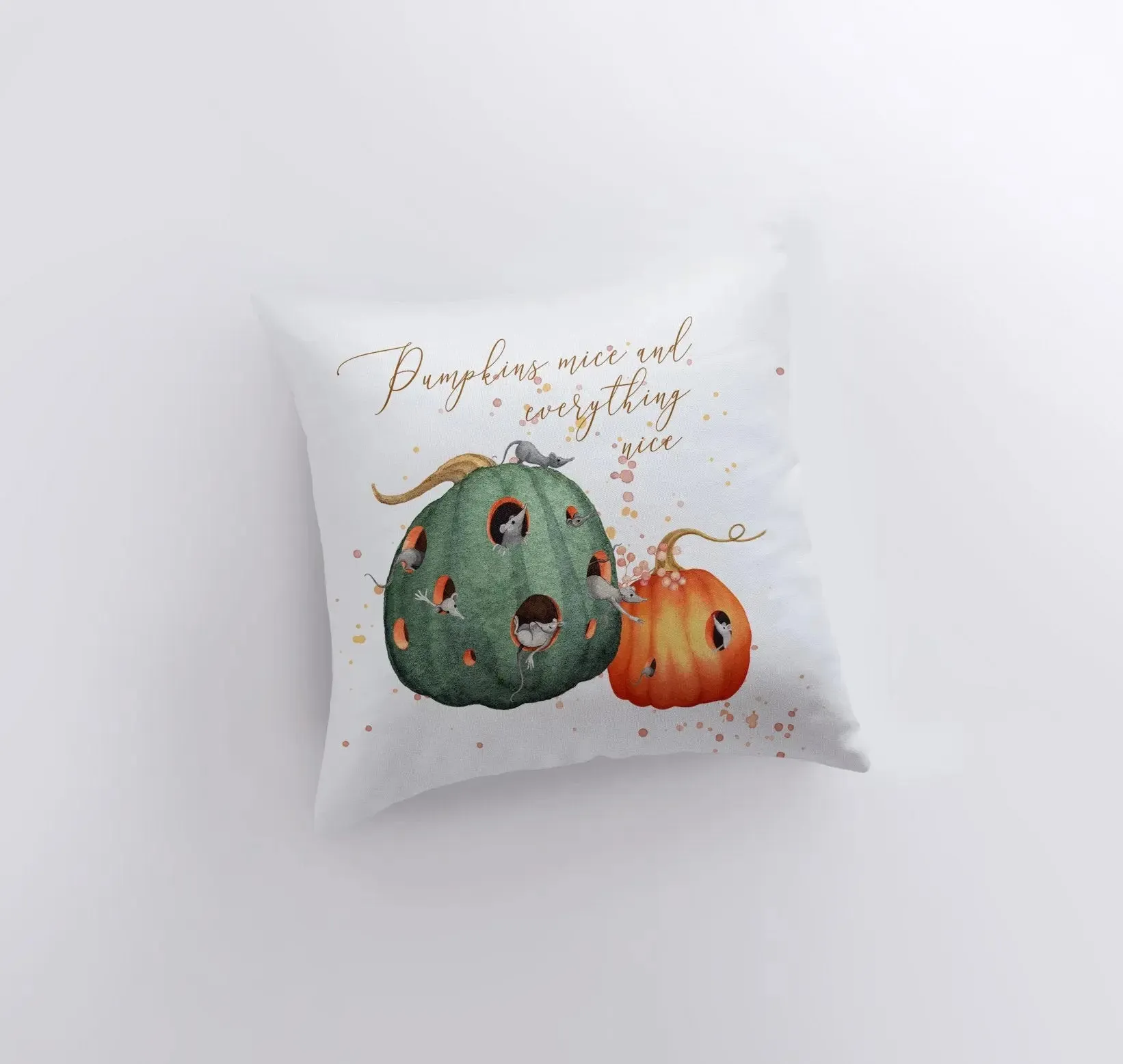Pumpkins mice and everything nice Pillow Cover | Modern Farmhouse | Primitive Décor | Farmhouse Pillows | Country Decor | Fall Throw Pillows