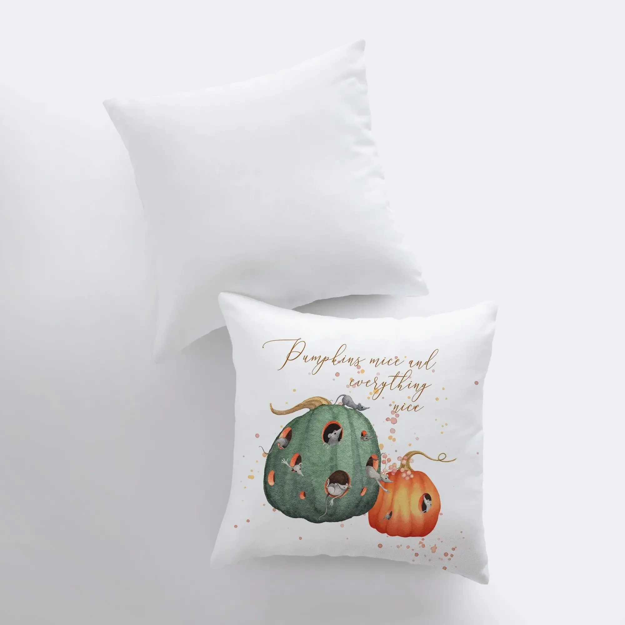 Pumpkins mice and everything nice Pillow Cover | Modern Farmhouse | Primitive Décor | Farmhouse Pillows | Country Decor | Fall Throw Pillows