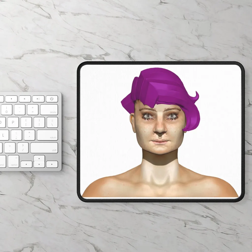 Purple Hair Girl Gaming Mouse Pad