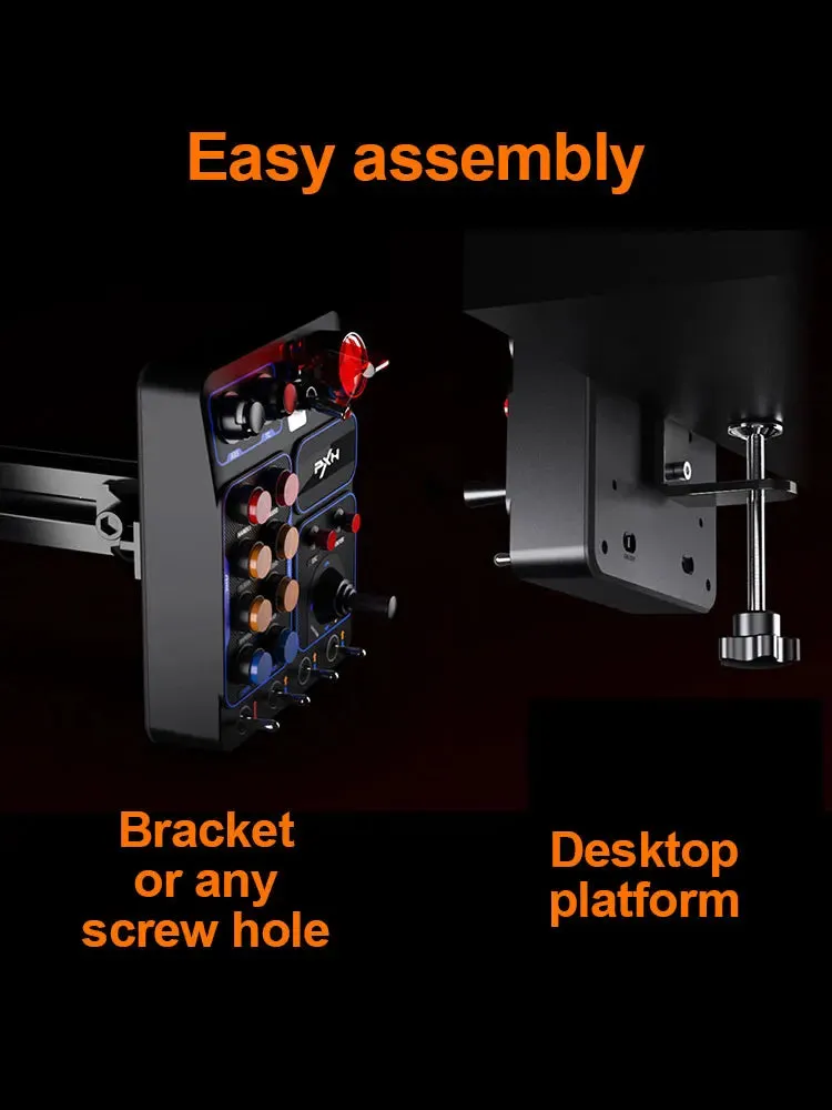 PXN CB1 Simulator Race Central Control Box 30Programmable Button Linkage Lever One Click Start Stop RGB Panel for PC Xbox Switch