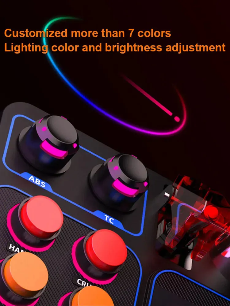 PXN CB1 Simulator Race Central Control Box 30Programmable Button Linkage Lever One Click Start Stop RGB Panel for PC Xbox Switch