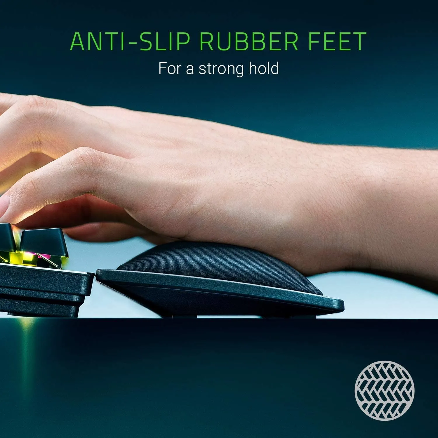 Razer Ergonomic Wrist Rest Pro - Cooling Gel Cushion with Anti-Slip Rubber Feet for Full-Sized Keyboards, Black