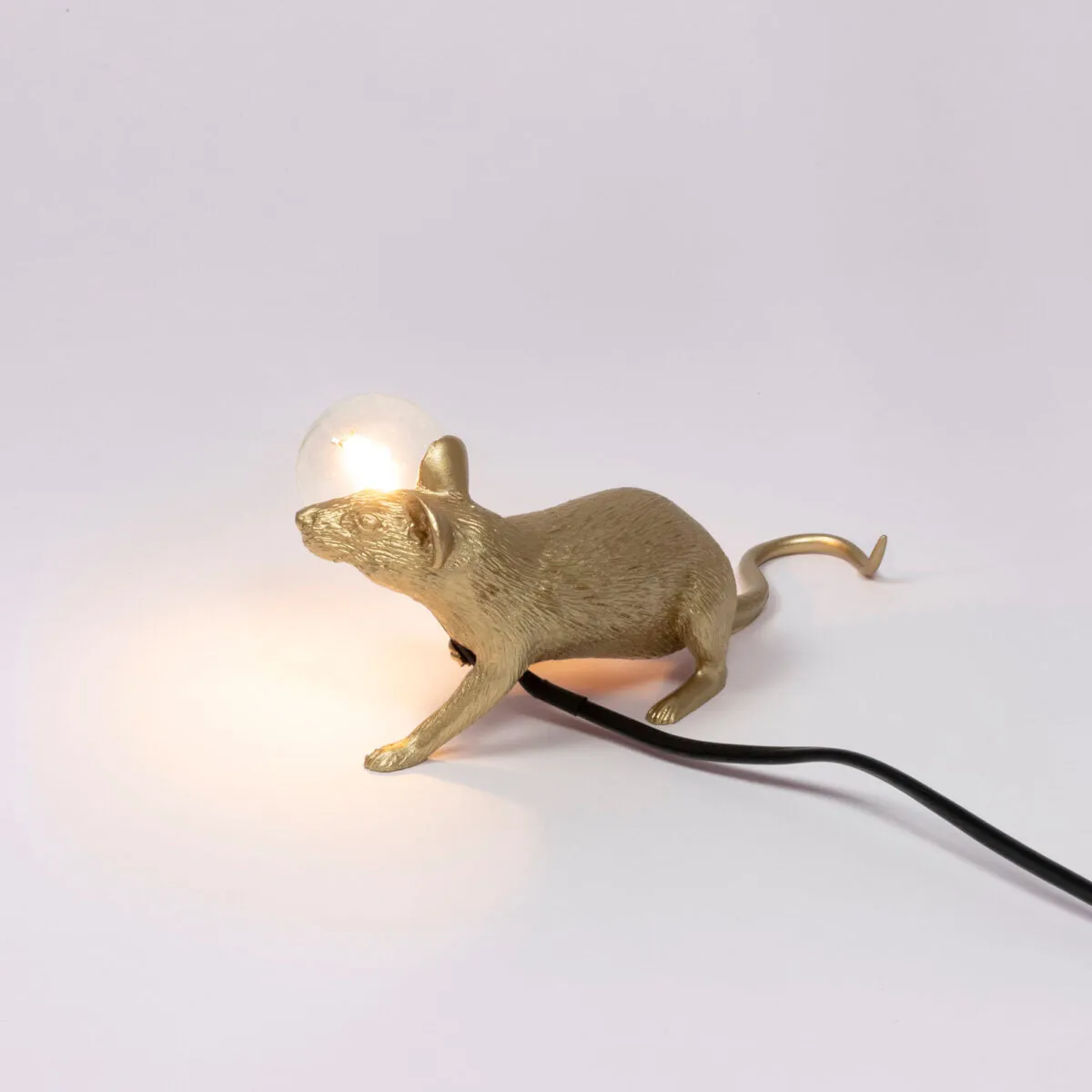 Seletti Gold Mouse Lamp Lie Down
