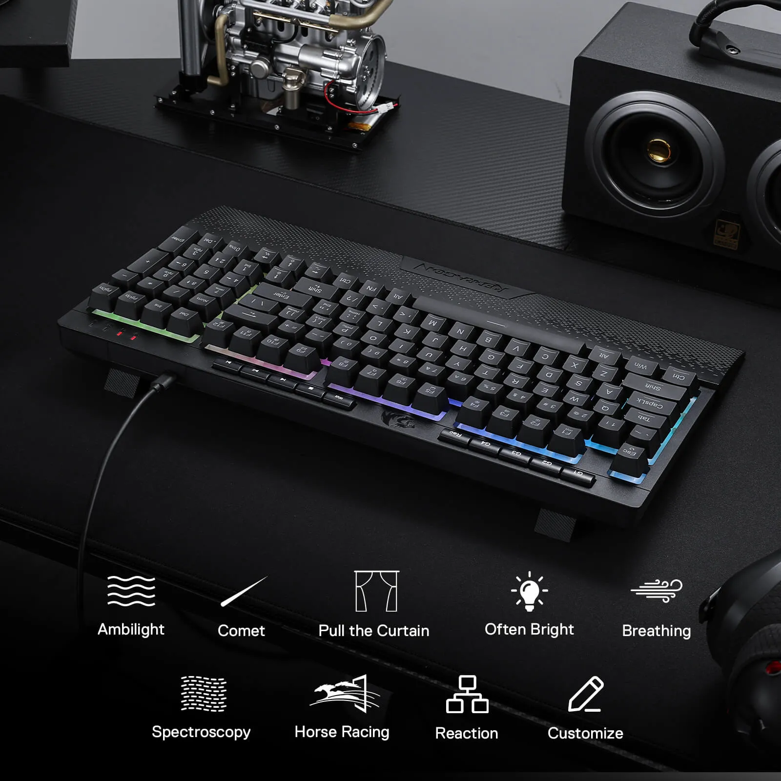 Optimized English title: Shiva K515 Ergonomic Membrane Gaming Keyboard