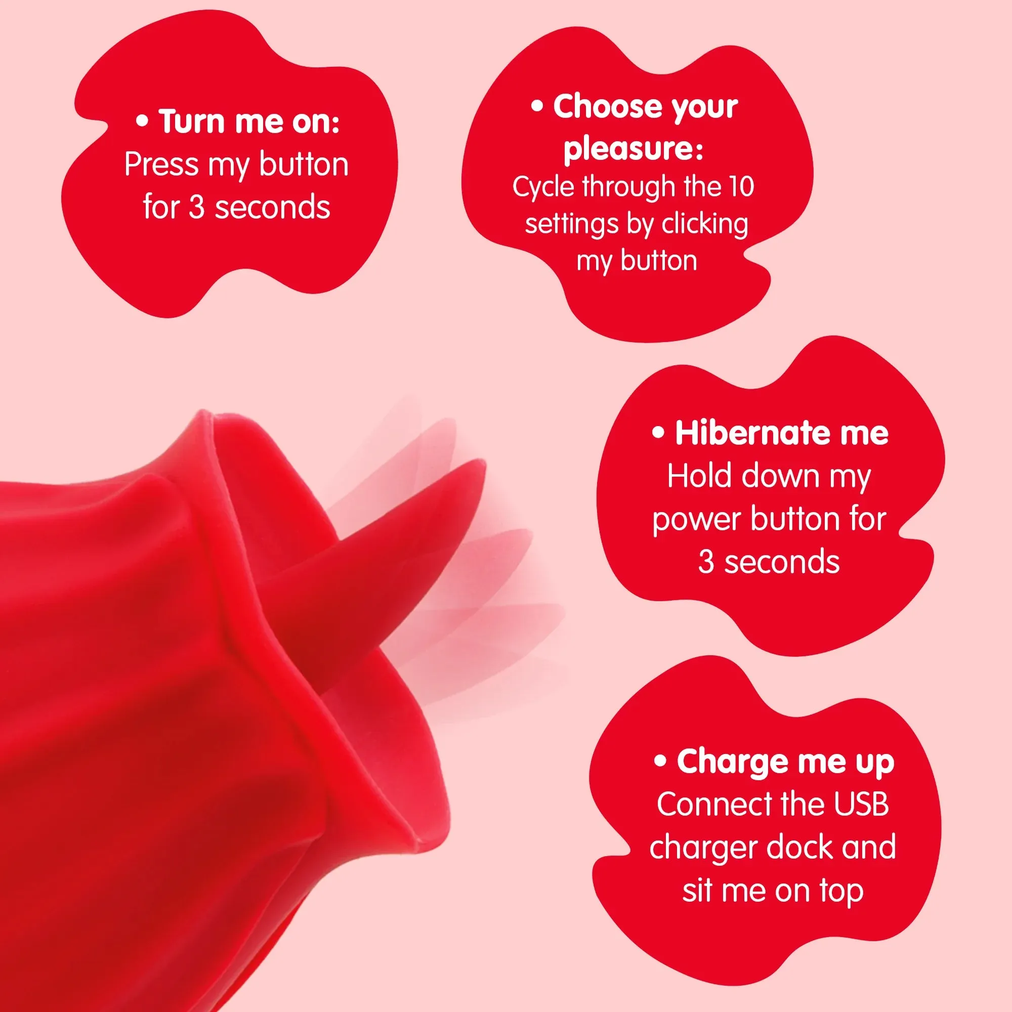 Skins Rose Buddies The Rose Flix Clitoral Massager Red