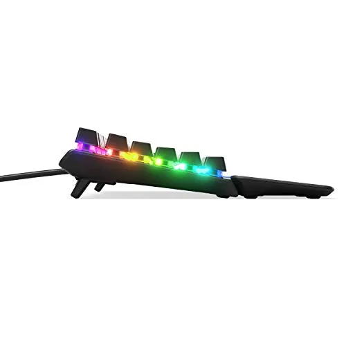 SteelSeries Apex 7 Mechanical Gaming Keyboard – OLED Smart Display – USB Passthrough and Media Controls – Linear and Quiet – RGB Backlit (Red Switch)