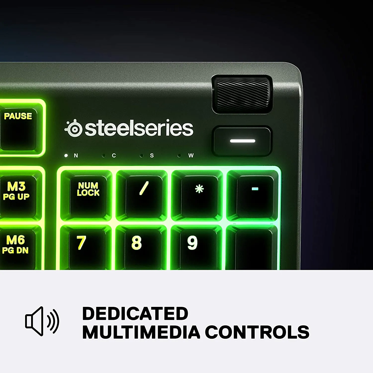 SteelSeries Keyboard Apex 3 RGB Gaming Keyboard – 10-Zone RGB Illumination – IP32 Water Resistant – Premium Magnetic Wrist Rest (Whisper Quiet Gaming Switch)