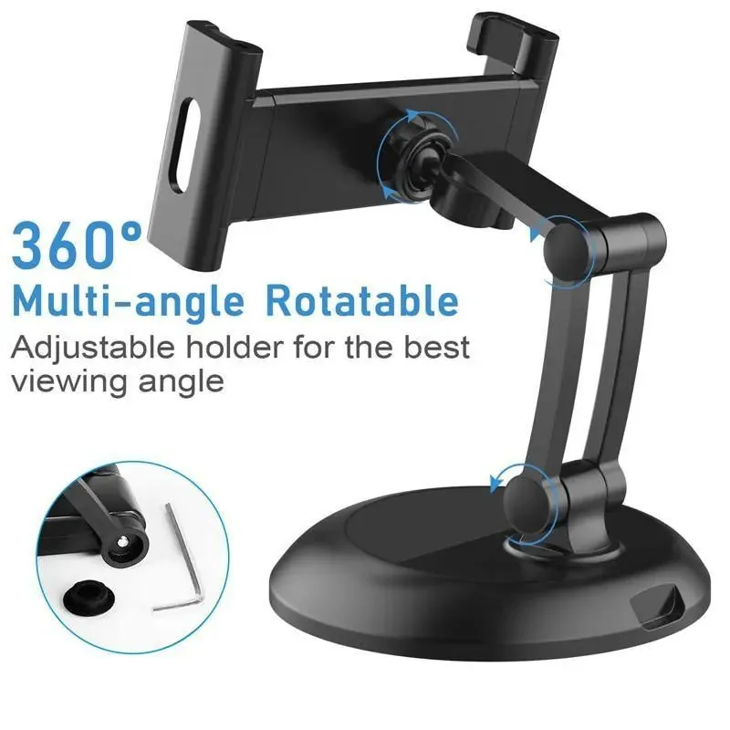 Sturdy Holder For Phones and Tablets: Adjustable Stand, suits iPad, Tablets and large phones