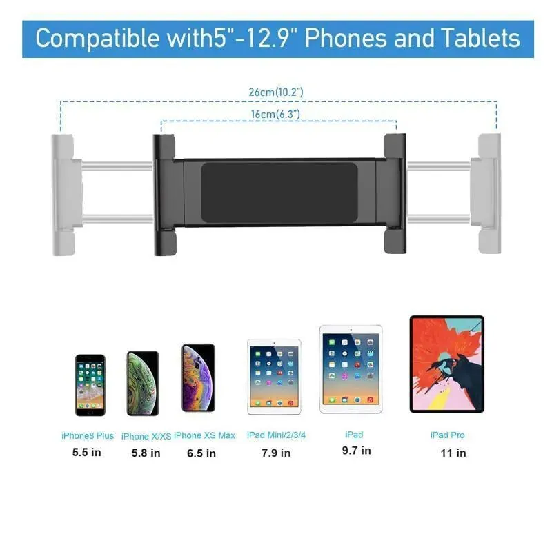 Sturdy Holder For Phones and Tablets: Adjustable Stand, suits iPad, Tablets and large phones