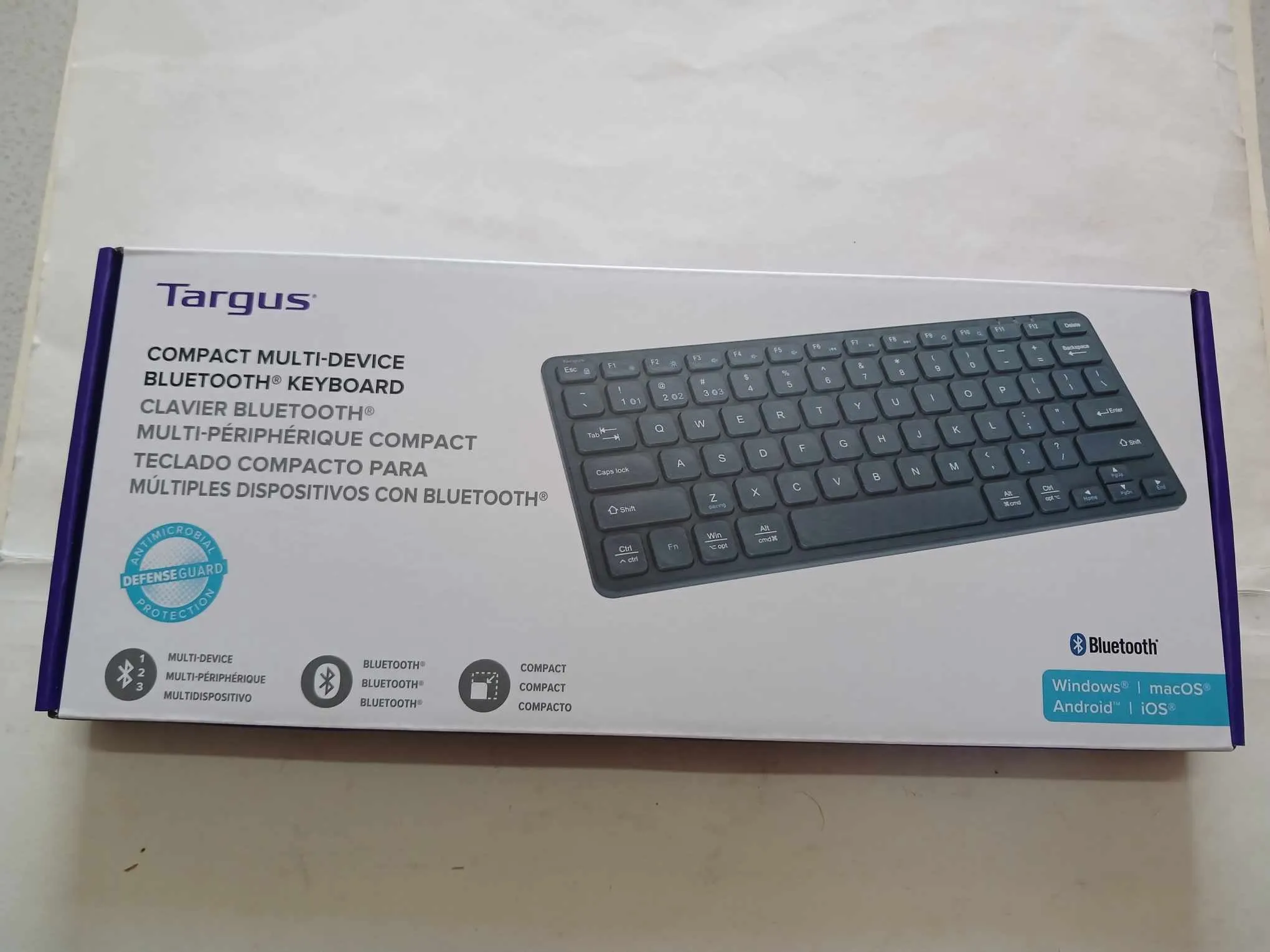 TARGUS - Compact Multi-Device Bluetooth® Antimicrobial Keyboard (Blue)