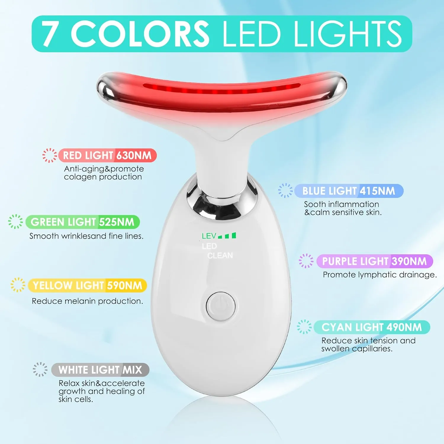 Transform Your Skin with HIVAGI® 7 in 1 Red Light Therapy Face Lift Device: Ultimate Anti-Aging Solution.