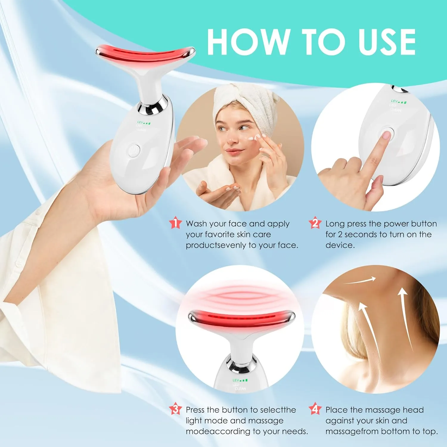 Transform Your Skin with HIVAGI® 7 in 1 Red Light Therapy Face Lift Device: Ultimate Anti-Aging Solution.