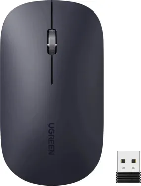 UGREEN 90373 Wireless 2.4G Slim Silent Computer Mouse With 4000 DPI, USB Cordless Mouse with 18-Month Battery Life (Gray)