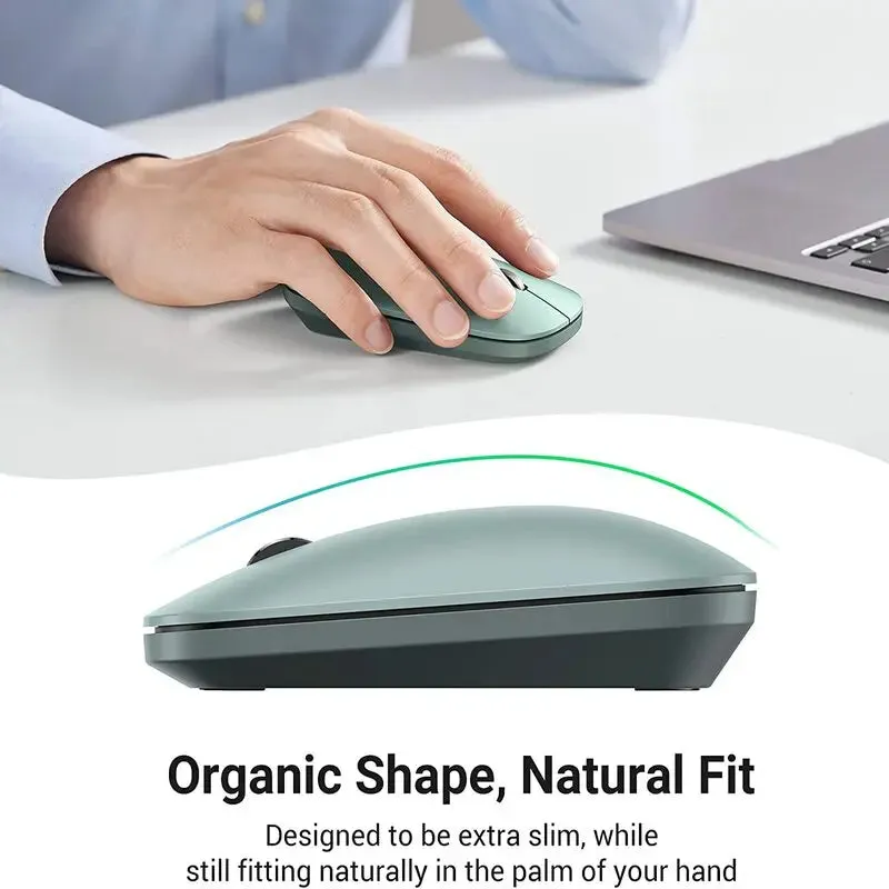 UGREEN 90374 Wireless 2.4G Slim Silent USB Cordless Computer Mouse with 4000 DPI,18-Month Battery Life(Green)