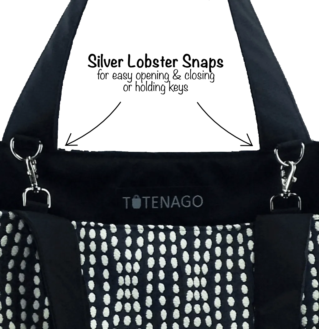 Wavy Dots in Red | Red Nylon | Tote Bag Set