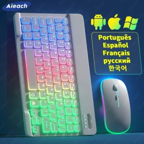 Wireless Rainbow Backlit Keyboard for Tablet