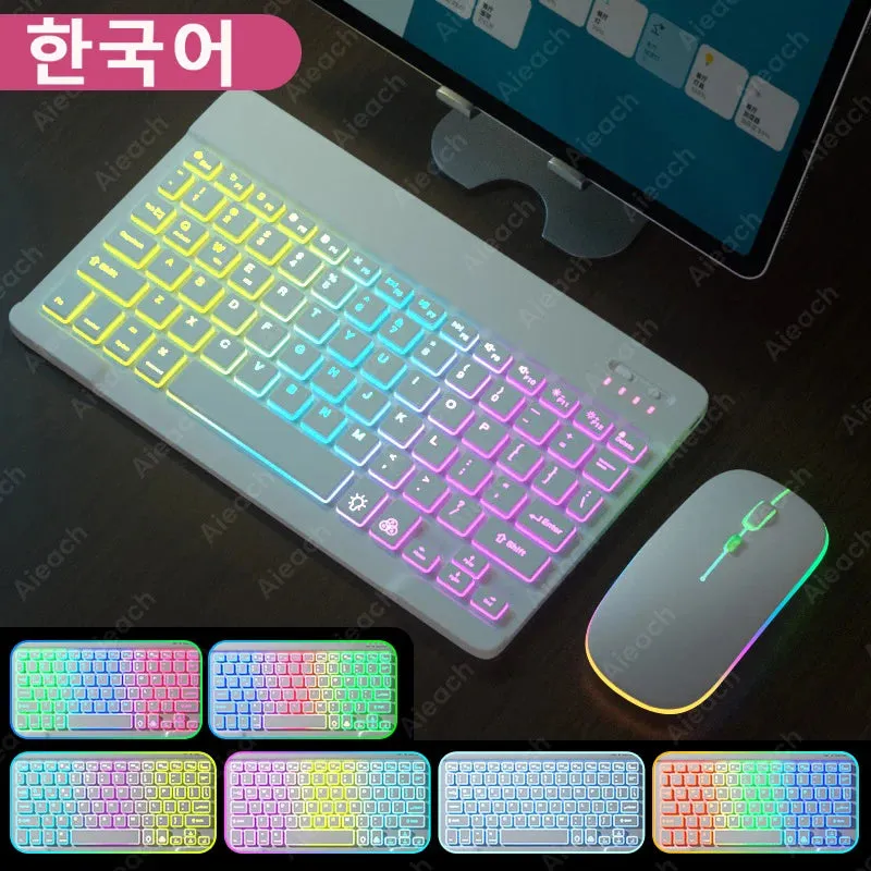 Wireless Rainbow Backlit Keyboard for Tablet