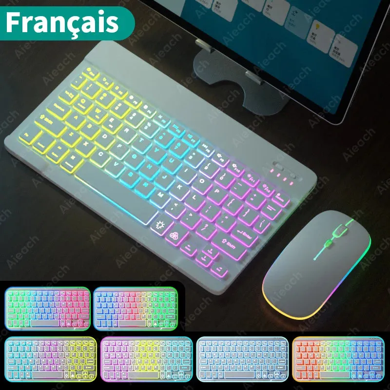 Wireless Rainbow Backlit Keyboard for Tablet