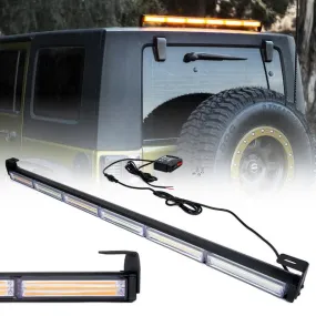 Xprite 35" Warrant Series Traffic Advisor COB LED Strobe Light Bar - White-Amber / Amber